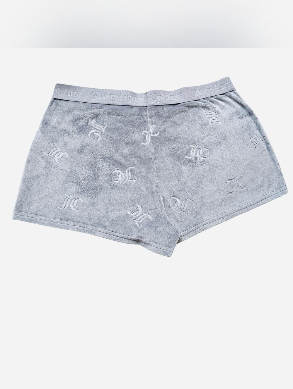 Juicy Couture Light Gray Plush Logo Shorts